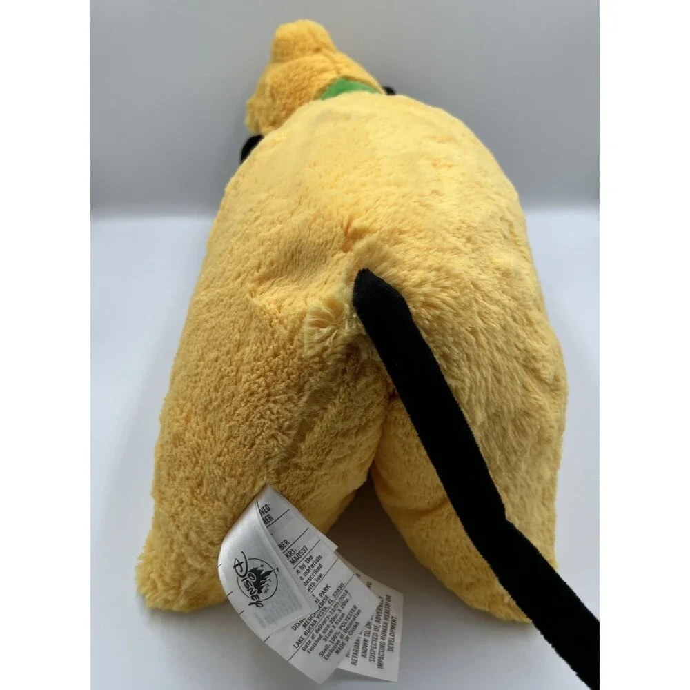 Disney Parks Pluto Plush PillowPet Folding Yellow Dog Stuffed Animal Soft Toy